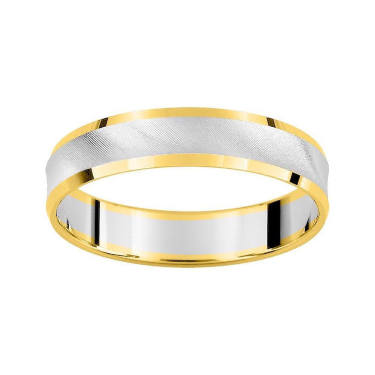 Alianza de boda oro blanco y amarillo de 18 kilates - foto 1