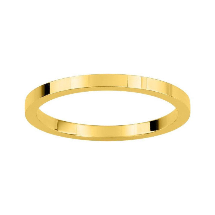 Alianza de boda plana con 1,65mm de ancho oro amarillo - foto 1