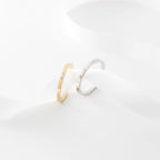 Alianza de boda plana de oro blanco 1,65mm con diamante - foto 2