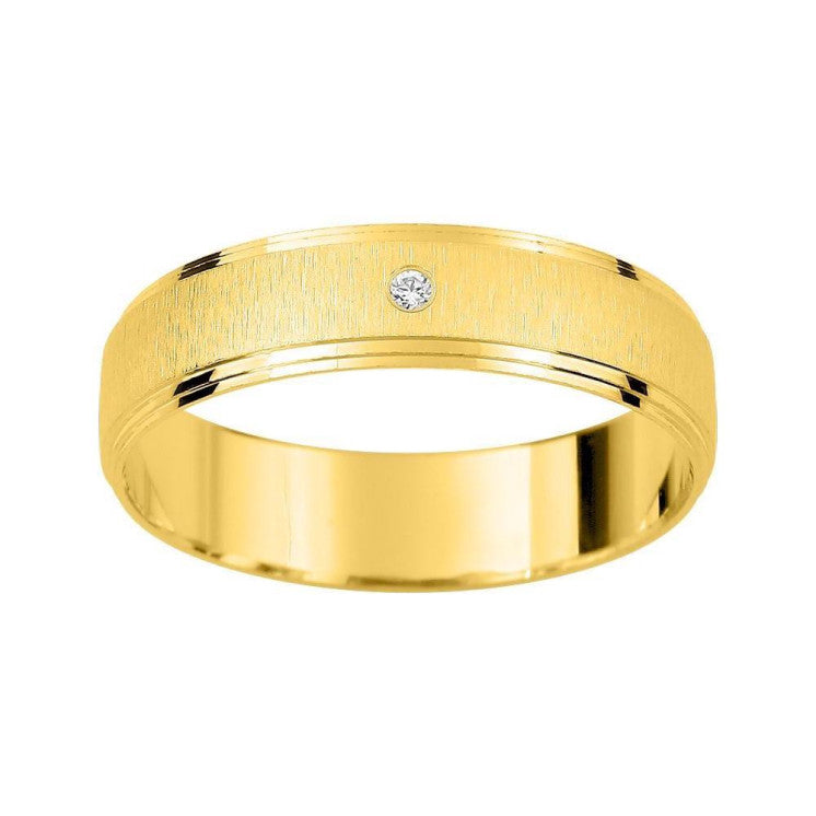 Alianza de boda texturizada oro amarillo 4,5 milímetros - foto 1