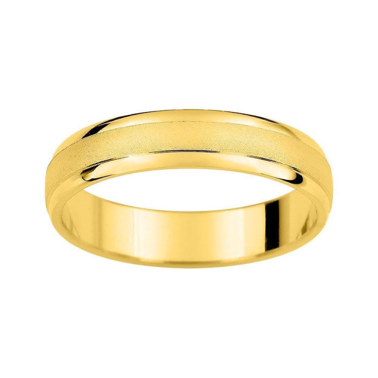 Alianza de oro 4 milímetros con acabado mate arena - foto 1