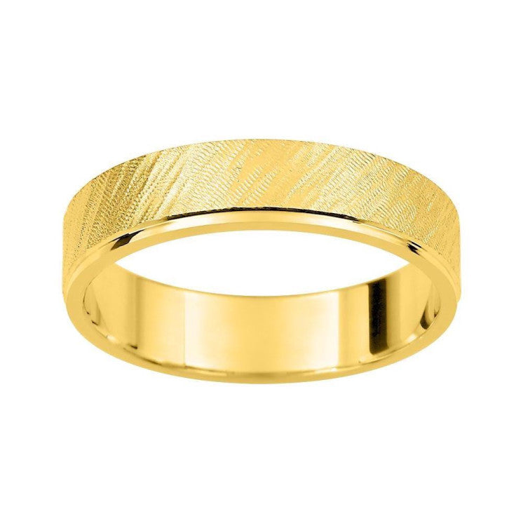 Alianza de oro amarillo 4.5mm ancho mate efecto Flips - foto 1