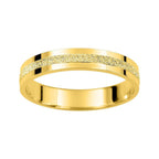 Alianza de oro amarillo con franja central diamantada - foto 1