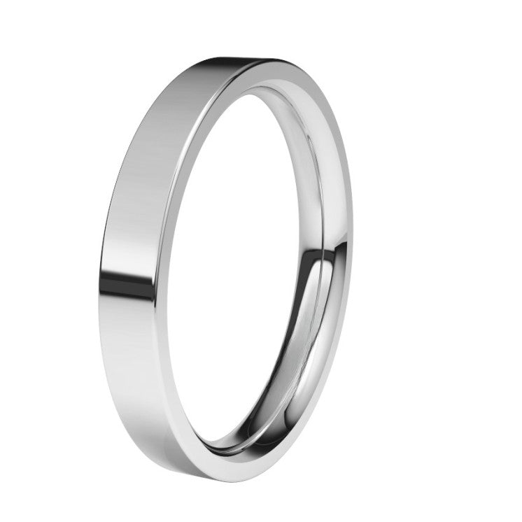 Alianza de platino 3mm plana confort - foto 1