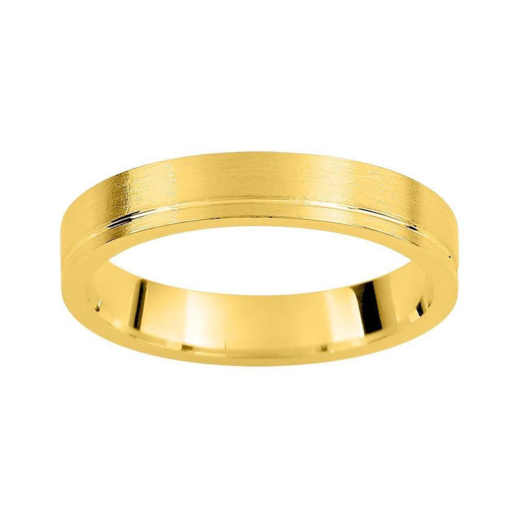 Alianza oro amarillo 3.5mm mate con línea lateral - foto 1