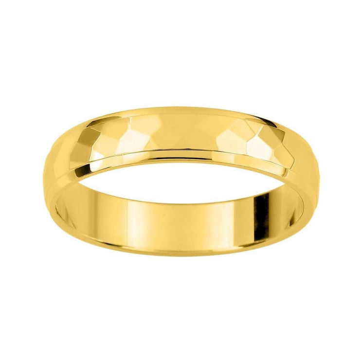 Alianza oro amarillo bisel pulido y facetado efecto prismas - foto 1