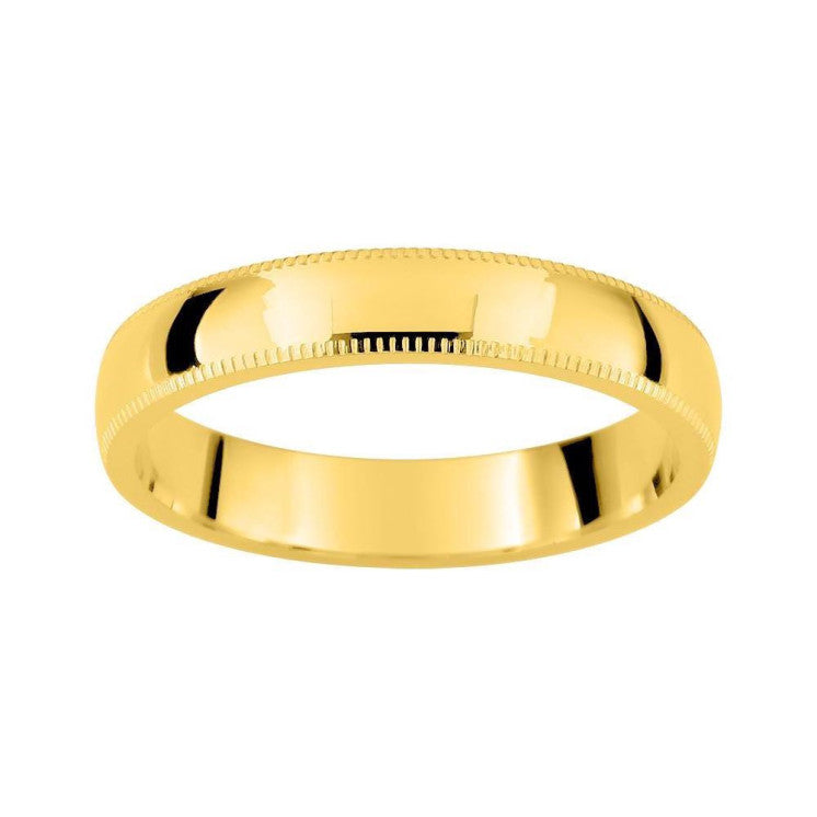 Alianza oro amarillo con biseles grabados 3.5mm - foto 1