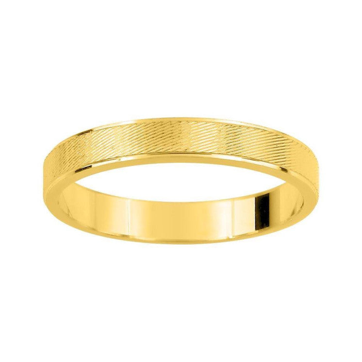 Alianza oro amarillo de 18 kilates texturizada 3mm ancho - foto 1