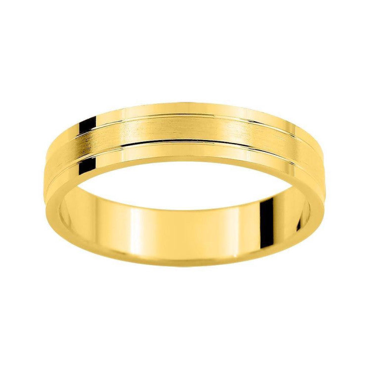 Alianza oro amarillo forma plana acabado satinado y pulido 5140525 - foto 1