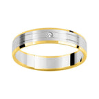 Alianza oro bicolor 4 milímetros de ancho con diamante 0,01ct - foto 1