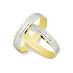 Alianza oro bicolor 4 milímetros de ancho con diamante 0,01ct - foto 3