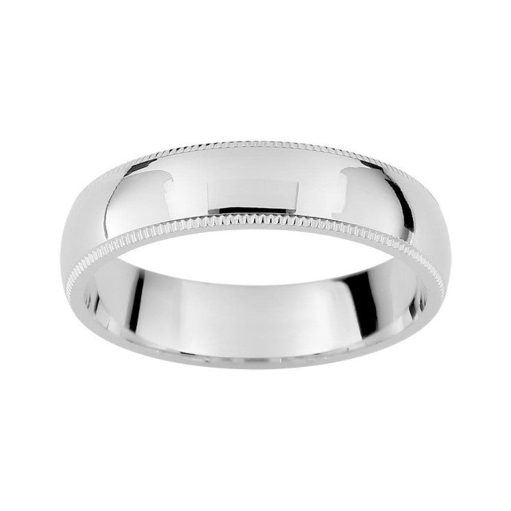 Alianza oro blanco 4.5mm biseles grabados - foto 1