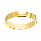 Alianza plana de oro amarillo 18k con 4 líneas en brillo - foto 1