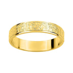 Alianza plana de oro amarillo efecto piedra modelo stone - foto 1