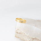 Alianza plana de oro amarillo efecto piedra modelo stone - foto 3